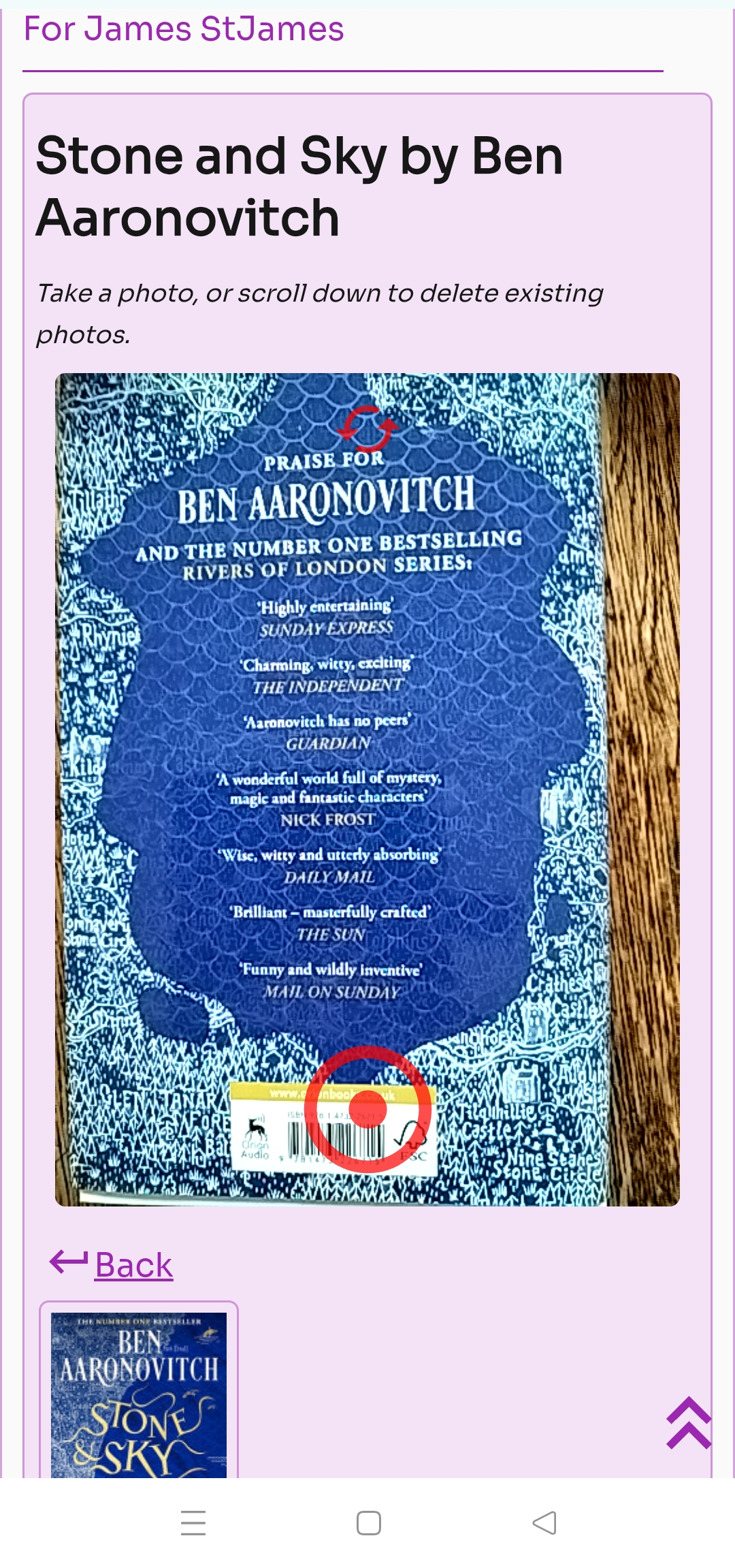 Take Photos of the book (max 6) Screenshot